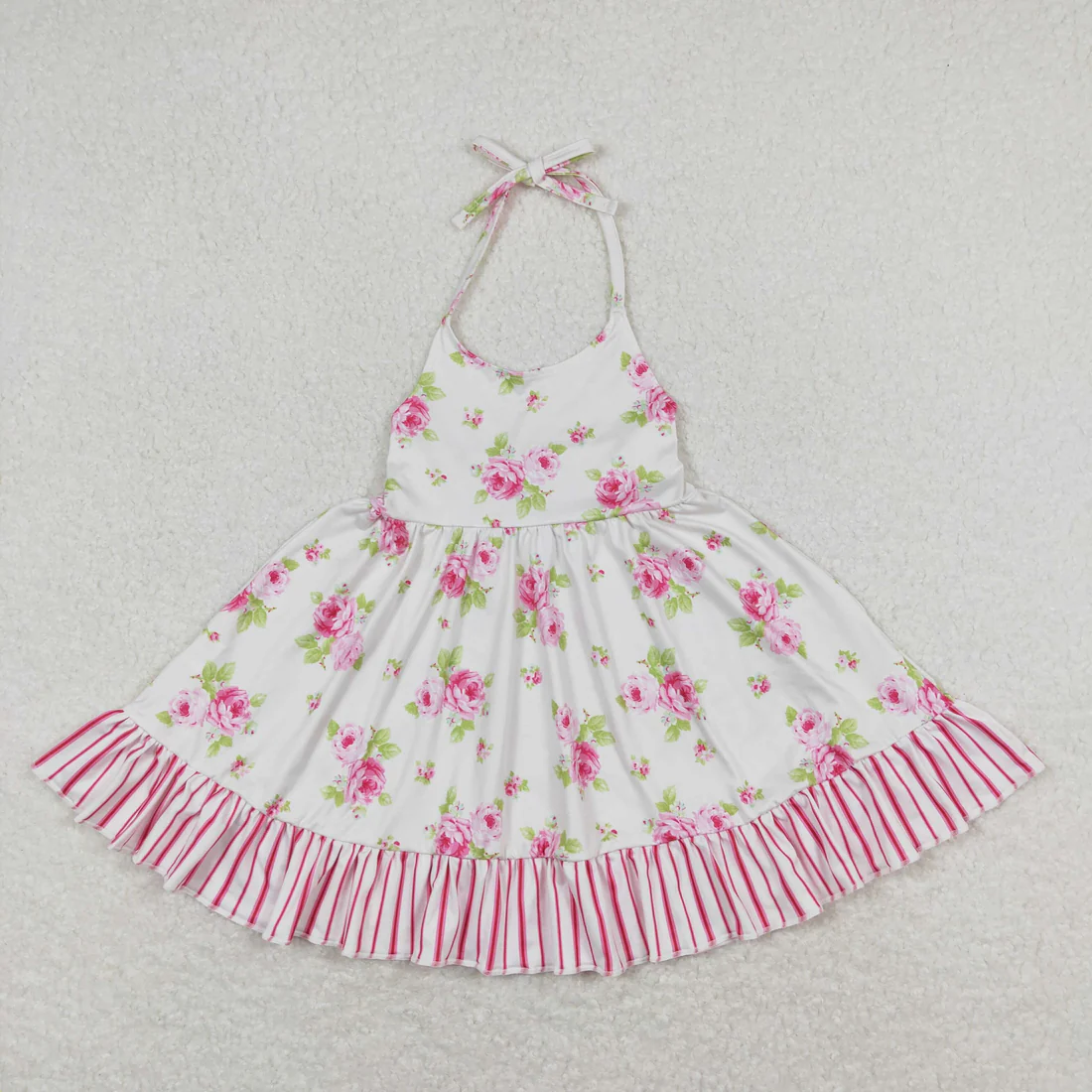 RTS NO MOQ Sibling baby girl clothes Floral sleeveless dresses