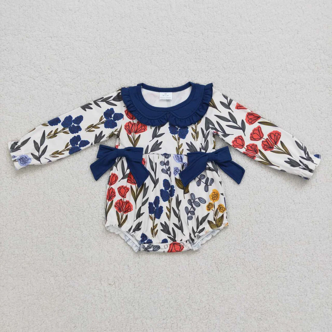 RTS NO MOQ sibling baby girls clothes floral long sleeve Clothes Sets and rompers