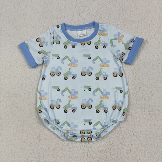 RTS NO MOQ SR3142 Engineering blue short-sleeved jumpsuit