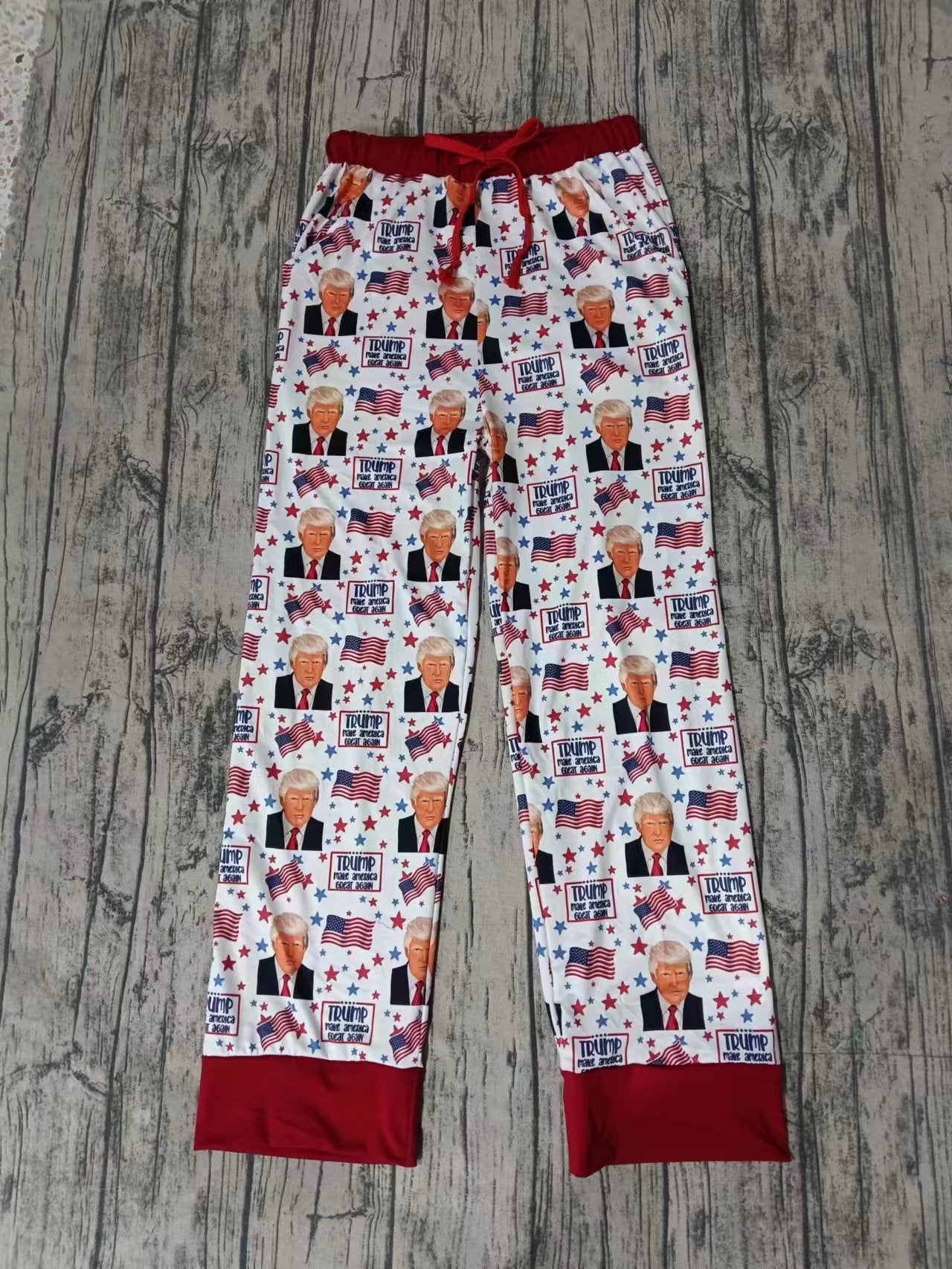Custom moq 3 eta 6-7weeks Business Card - Character Image - Star Print White Adult Boys Straight Trousers