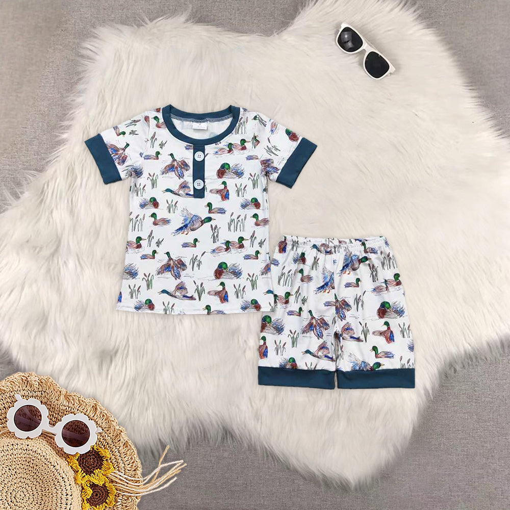 RTS NO MOQ Baby boy clothes camouflage Short Sleeve shorts pajamas Suit
