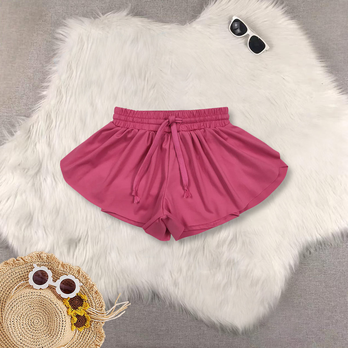 RTS Sibling baby girls clothes yoga solid color summer skirts shorts-1