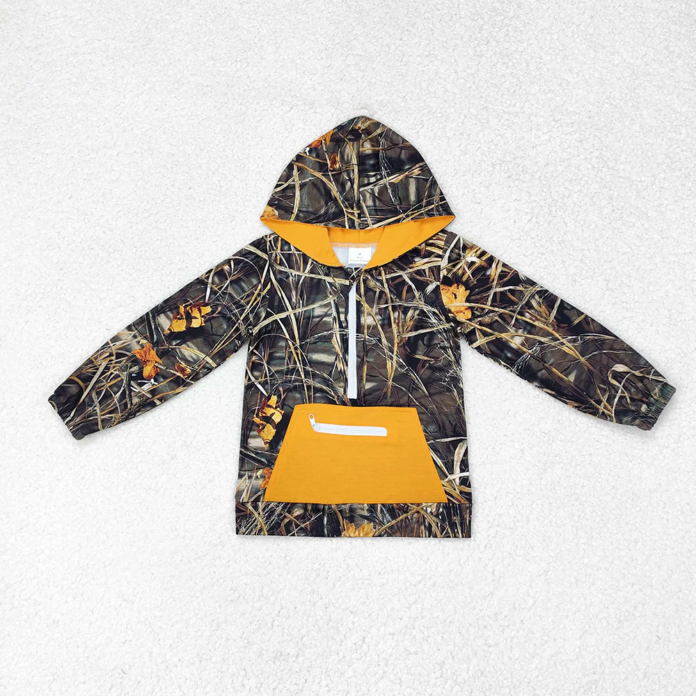 RTS NO MOQ Sibling Baby boys clothes Geometric pullover hooded long sleeve tops