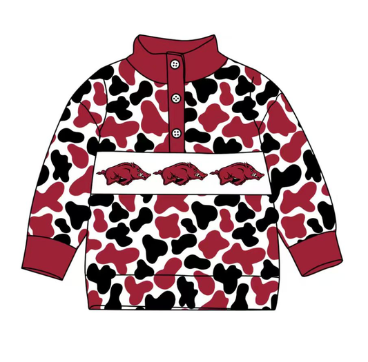 Custom moq 8 mix size milk silk summer team baby boys clothes camouflage long sleeve top-25.9.22