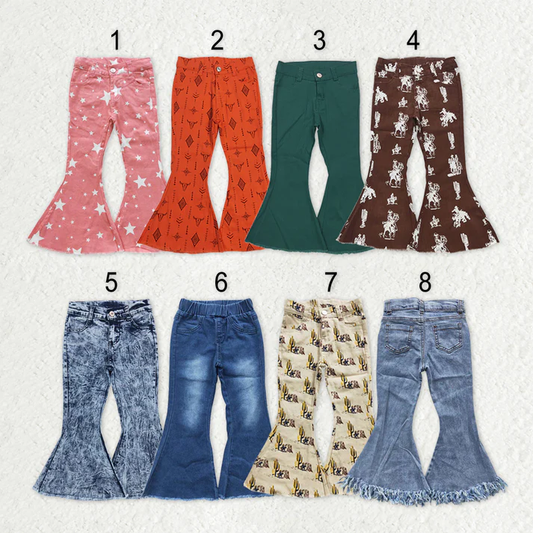 RTS NO MOQ Sibling Baby Girls Clothes Jeans: Flared & Ripped