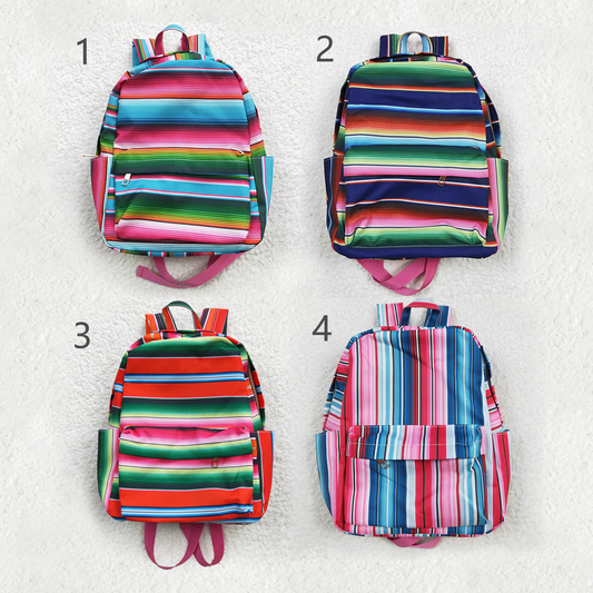 RTS NO MOQ Sibling baby kids clothes striped summer kids backpacks
