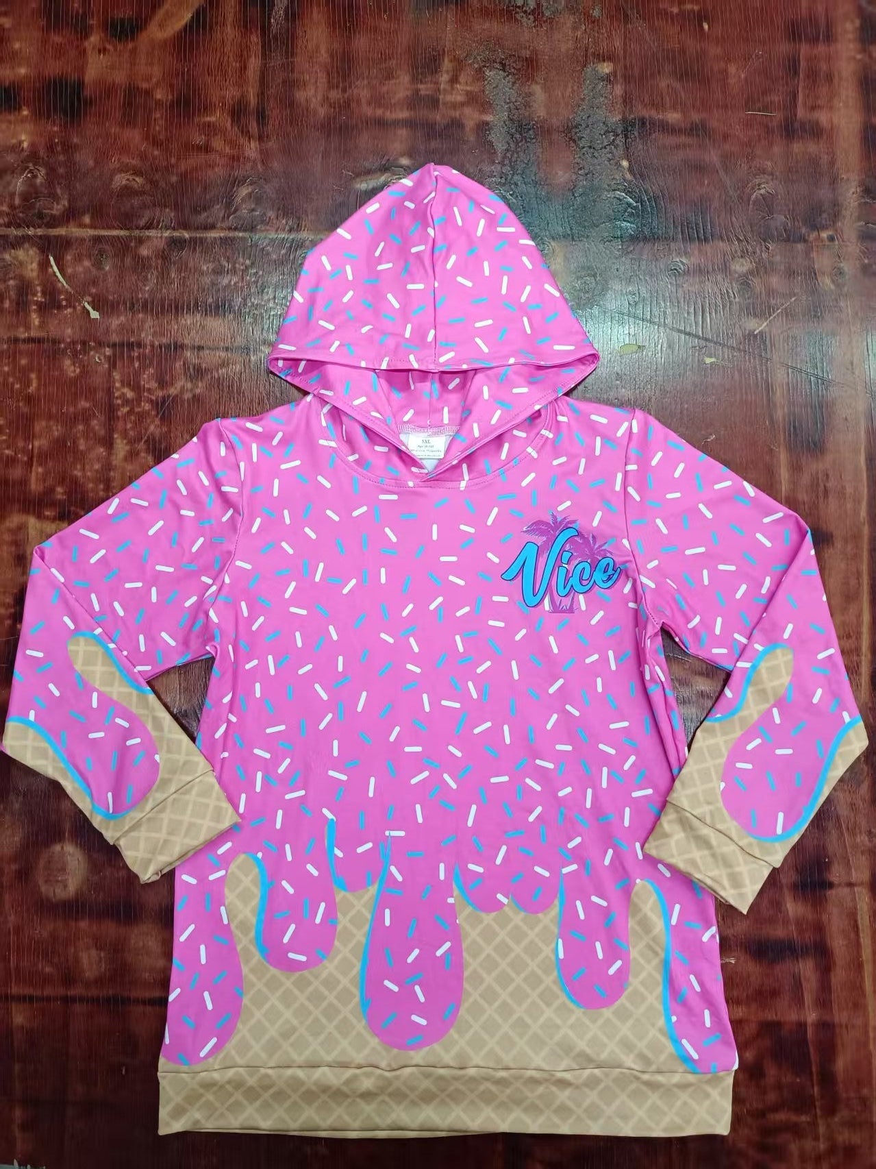 Custom moq 3 eta 6-7weeks kids clothes team purple hooded long sleeve top-25.5.9