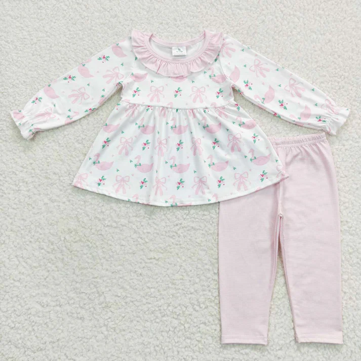 RTS NO MOQ Sibling baby girl clothes floral long sleeve pants Sets