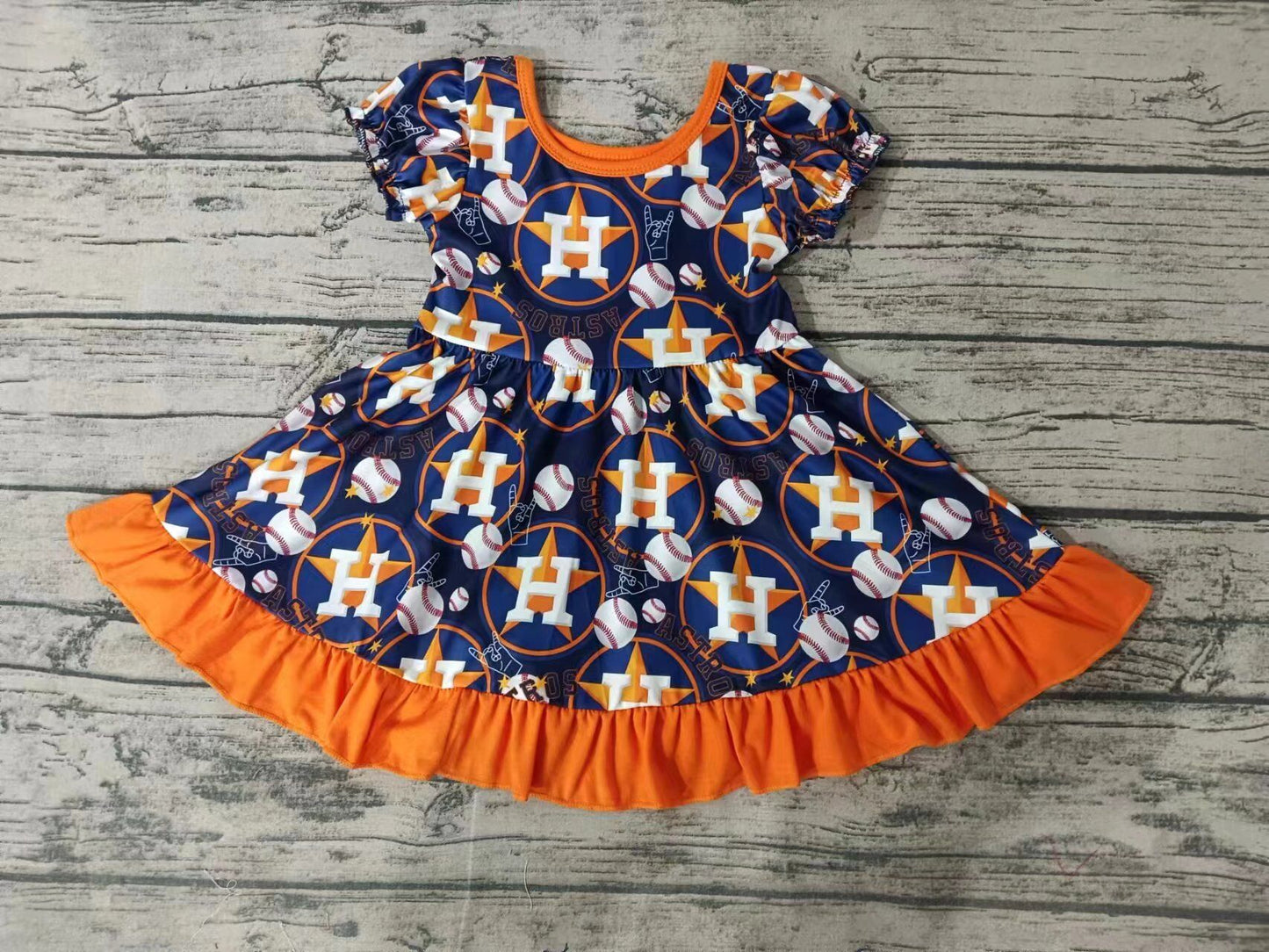 Summer Girl team H navy blue short sleeve dress