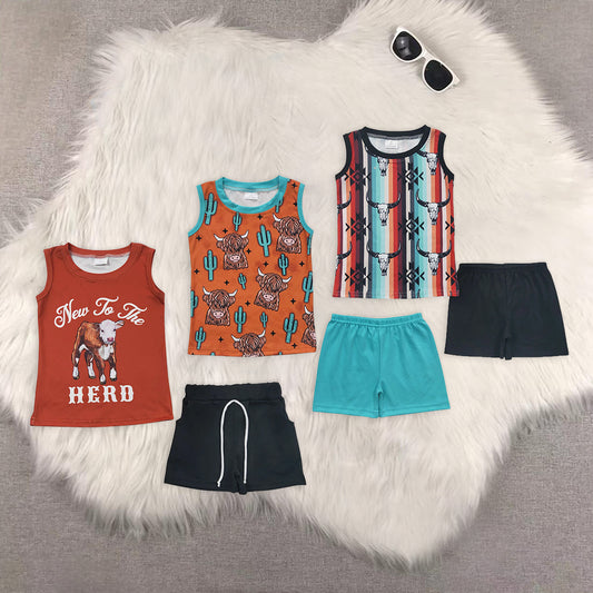 RTS NO MOQ Baby boy clothes Short Sleeve shorts Suit