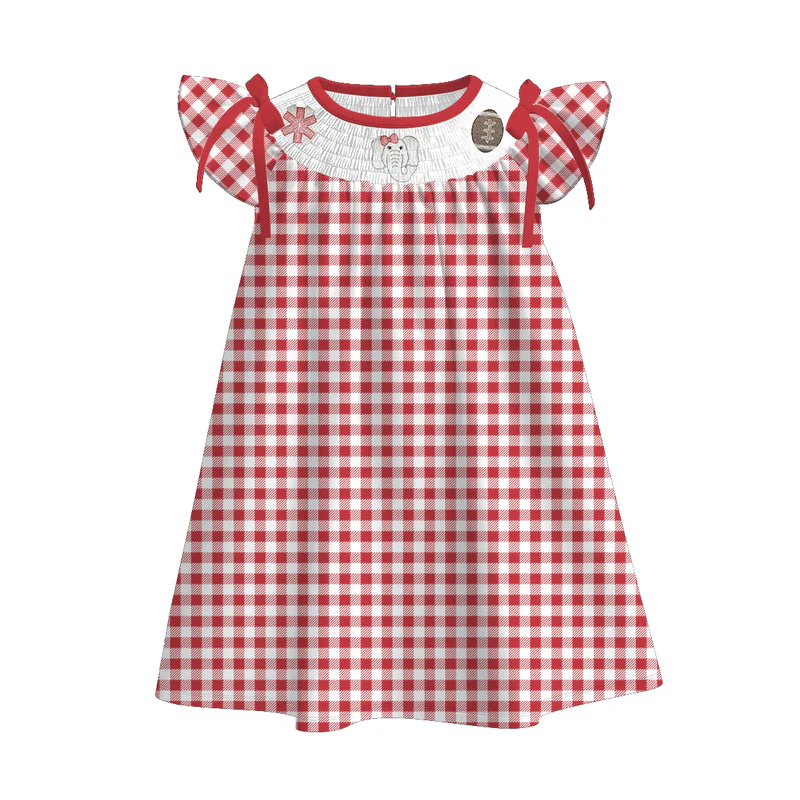 Custom summer teams baby girls clothes team brick red short sleeve shorts sets dress romper-25.7.15