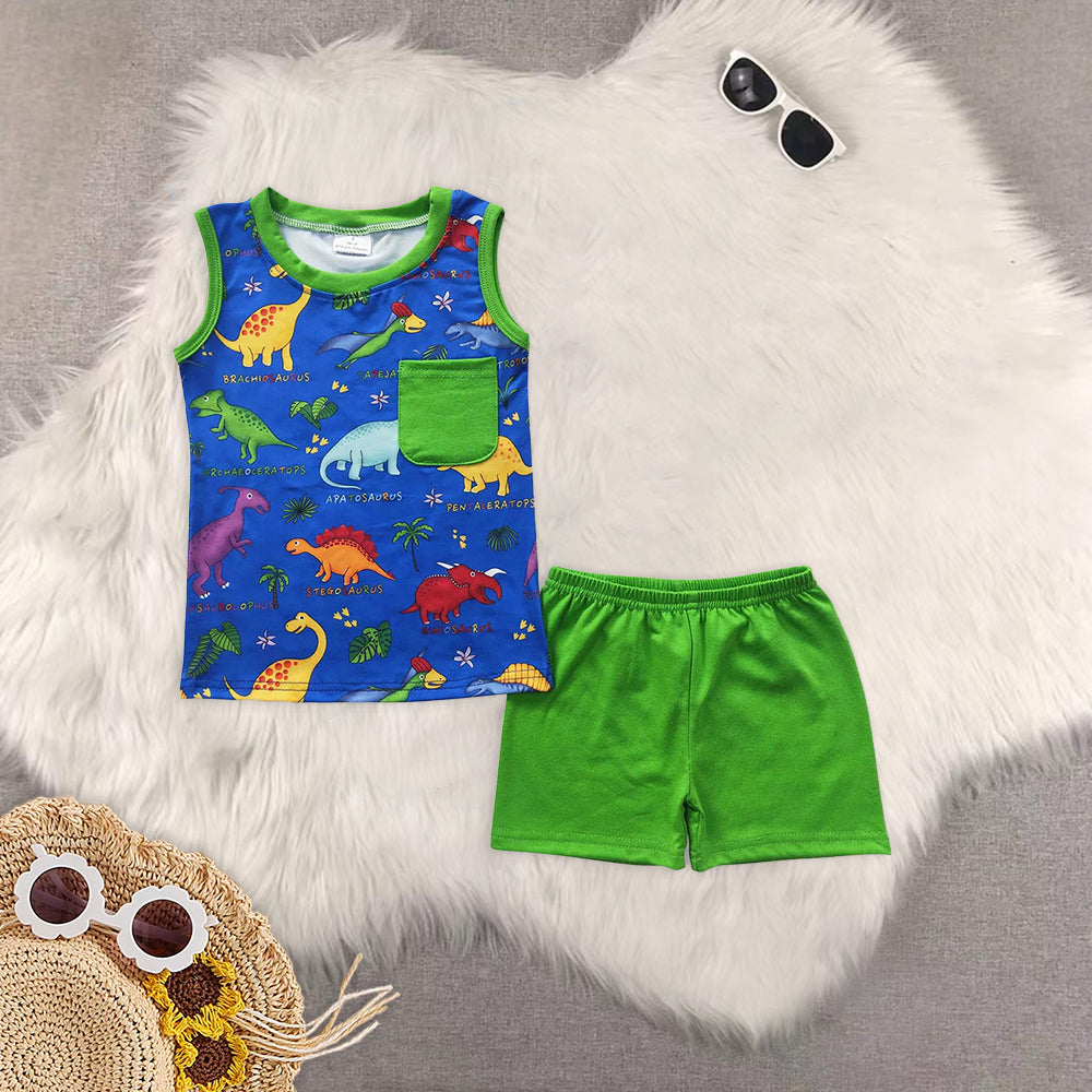 RTS NO MOQ Baby boy clothes Short Sleeve shorts Suit