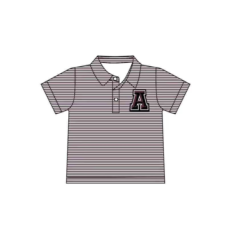 Custom moq 5 each style eta 6-7weeks baby girl clothes team striped short sleeve top-25.8.21