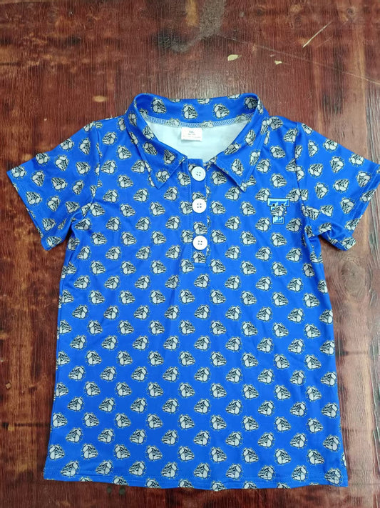 Custom moq 3 eta 6-7weeks baby boy clothes team blue short sleeve shirt