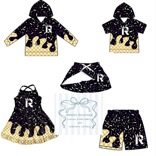 Custom moq 5 mix size milk silk Ice cream purple white gray clothes