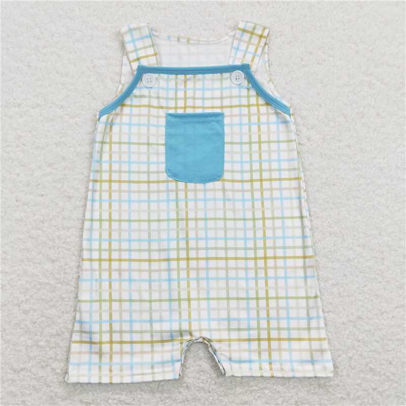 RTS Boys and girls plaid Short Sleeve Shorts sets dress rompers