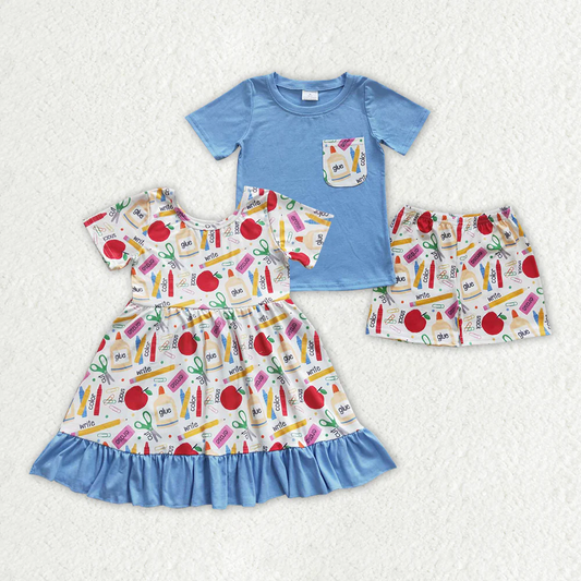 RTS Boys and girls back to school Short Sleeve Shorts sets dress