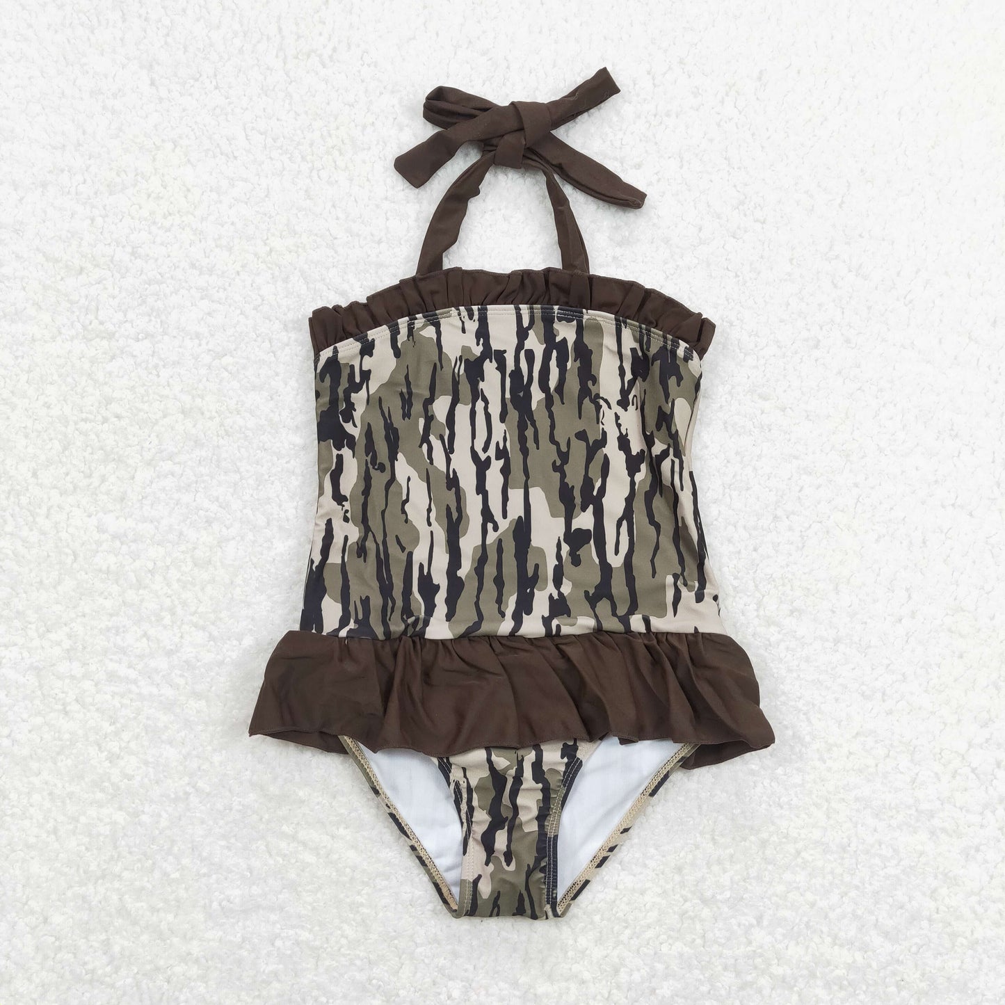 RTS NO MOQ baby girl clothes Camouflage Short Skirt Set & Swimsuit