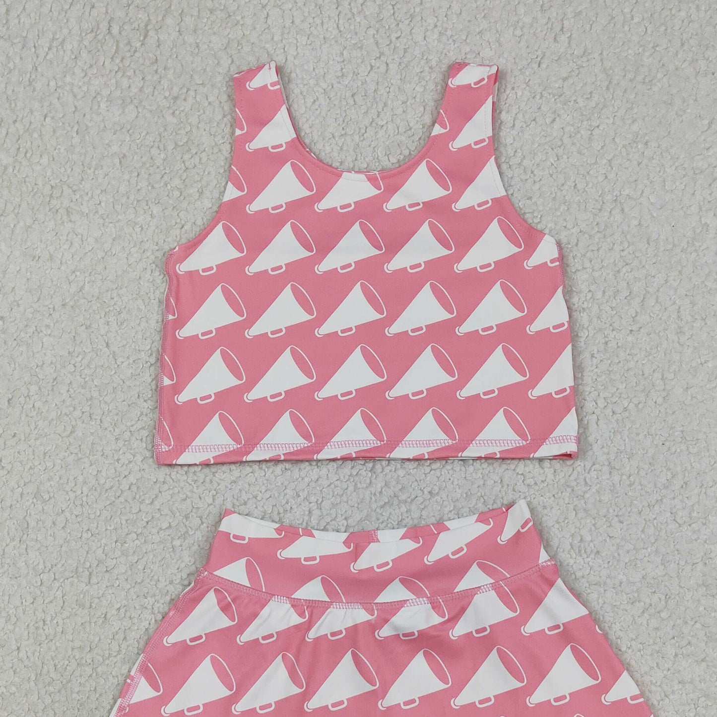 RTS NO MOQ GSD1467 Little Girls Yoga Cheer Athletic Top Shorts Skirt Casual Wear