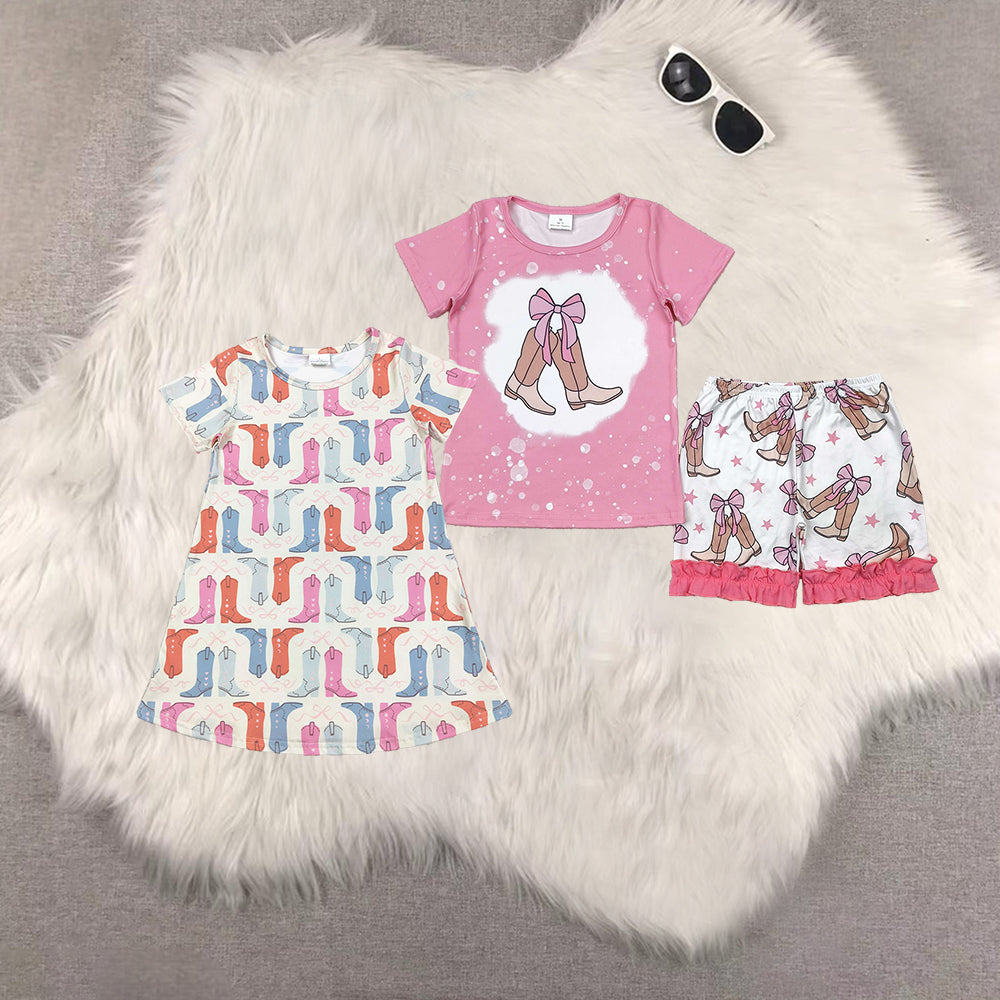 RTS NO MOQ Sibling Baby Girls Summer Mixed Outfit and dress