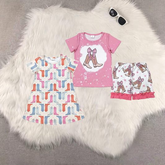 RTS NO MOQ Sibling Baby Girls Summer Mixed Outfit and dress