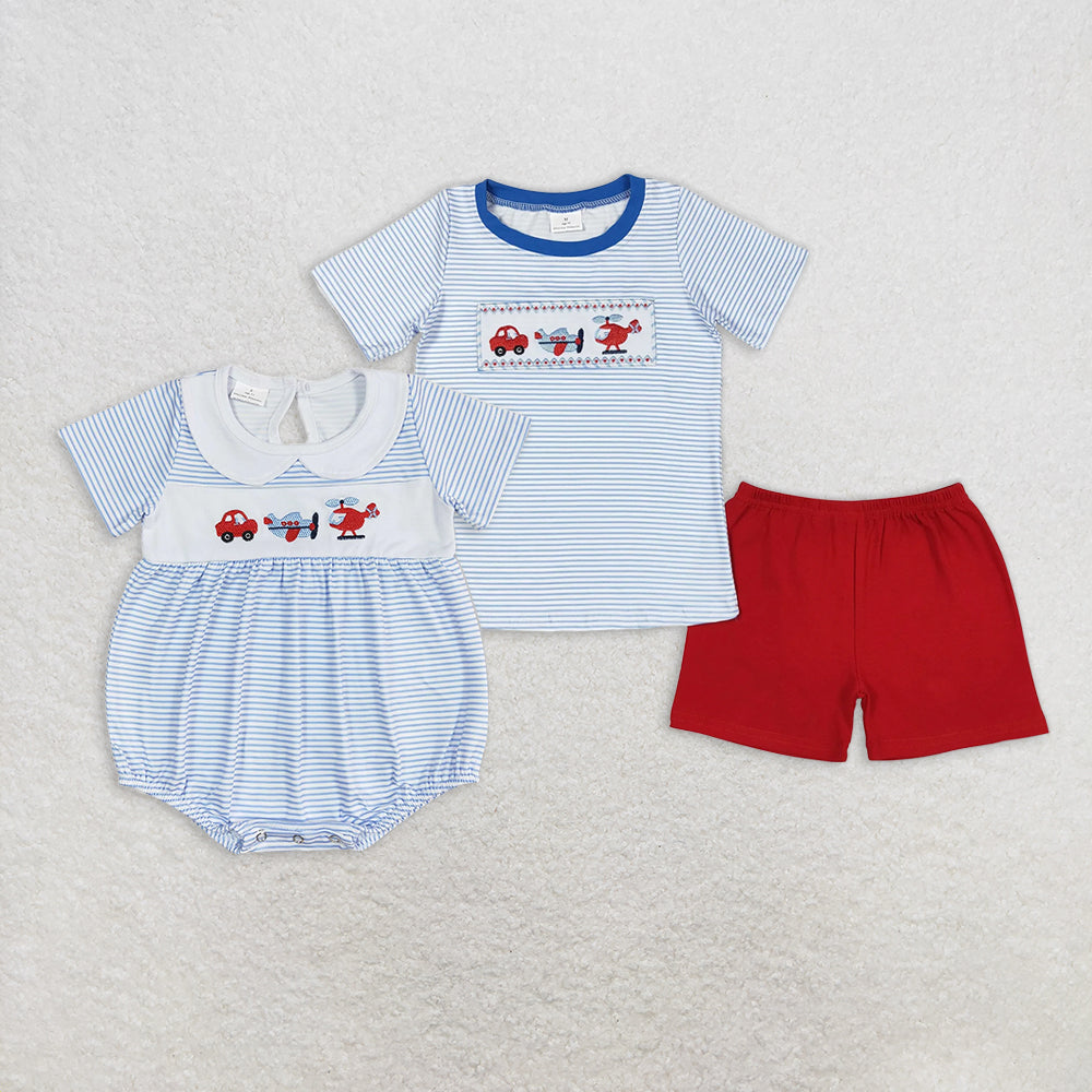 Baby Boys Shirt Shorts Summer Brother Rompers Outfits Clothes Sets