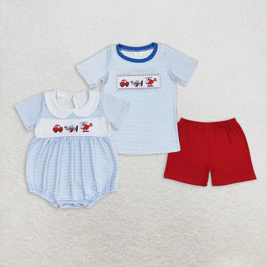 Baby Boys Shirt Shorts Summer Brother Rompers Outfits Clothes Sets
