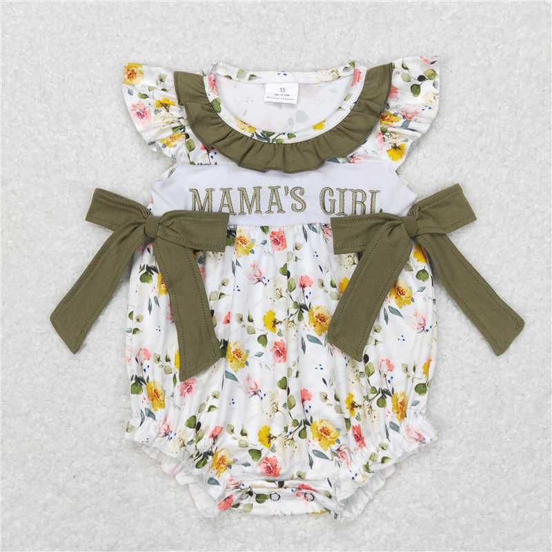 RTS baby girls clothes mama girl Short Sleeve dress rompers