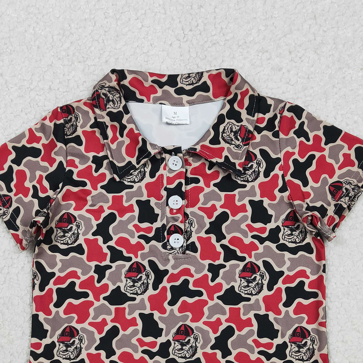 RTS NO MOQ BT1699 Baby Boys Camouflage Team Button Polo Shirts Short Sleeve Top for Little Ones