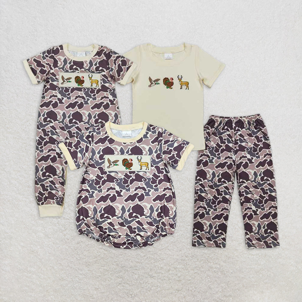 RTS NO MOQ baby boys clothes embroidery turkey short sleeve pants sets short sleeve Rompers Clothes Sets