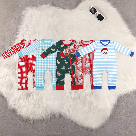 RTS NO MOQ Baby boy clothes Christmas long Sleeve Romper Mixed Sizes