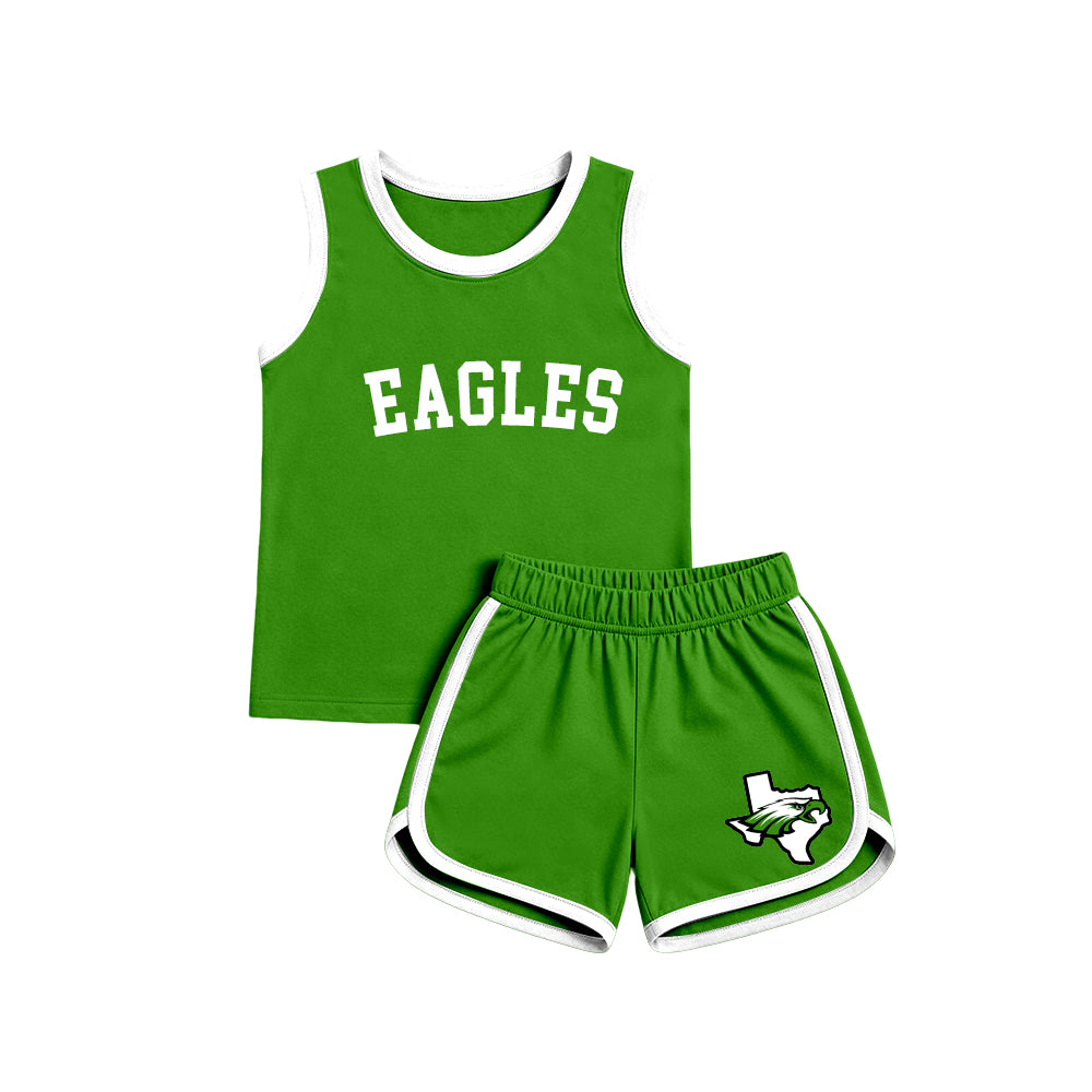 custom moq 5 mix size XY071502 Baby Kids Sleeveless Tank Top Elastic Waist Shorts Team Outfit
