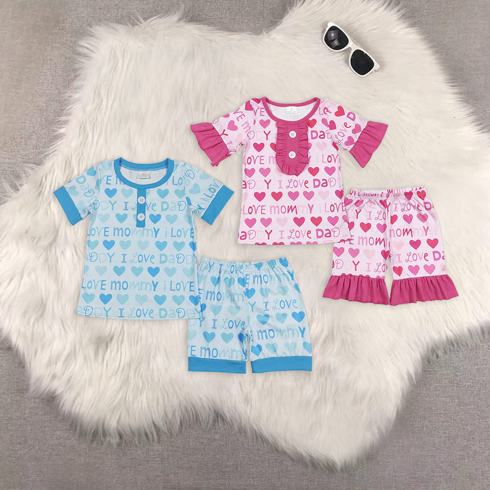 RTS NO MOQ baby girls Clothes birthday short sleeve shorts Sets