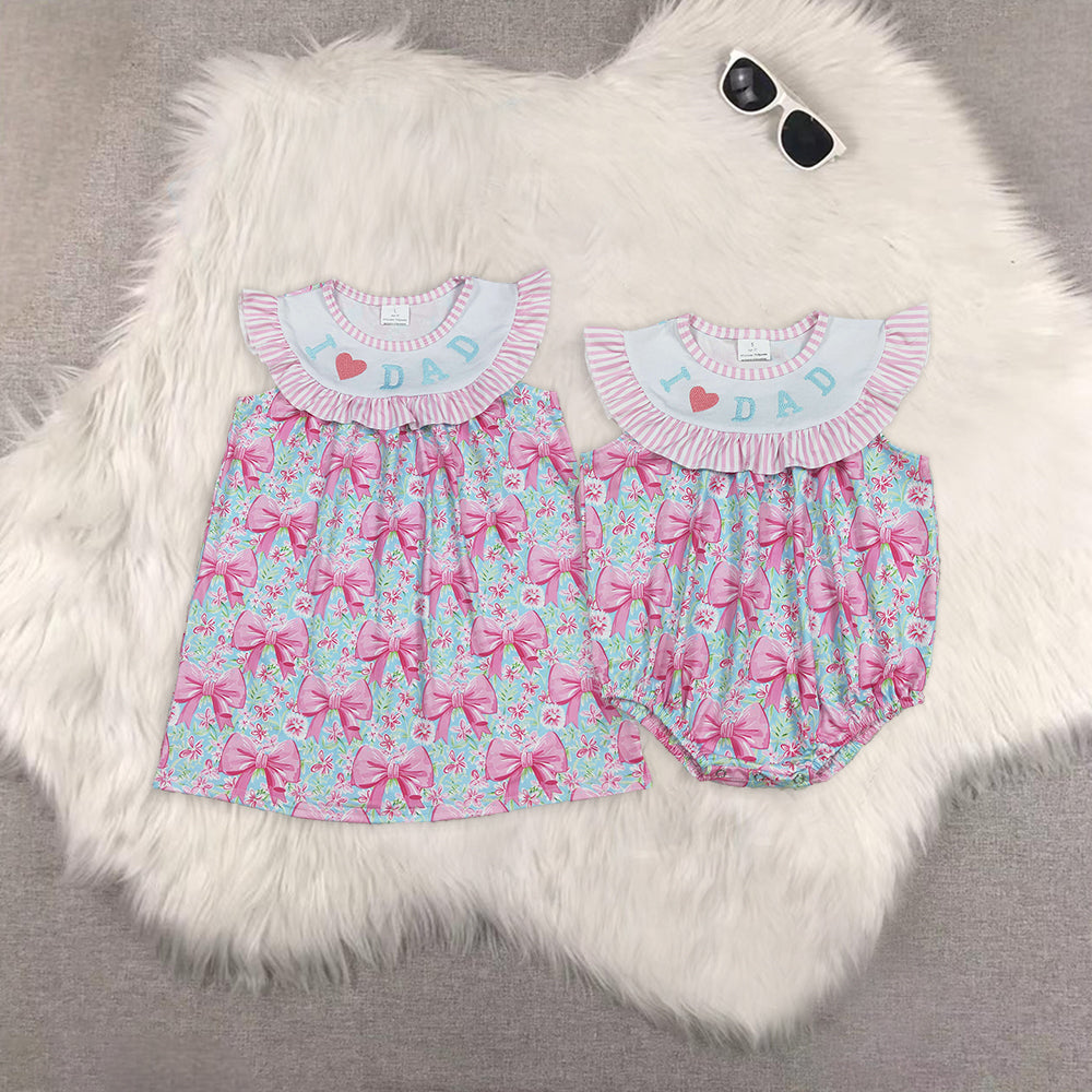 RTS NO MOQ baby girls clothes embroidery Short Sleeve Dress & rompers