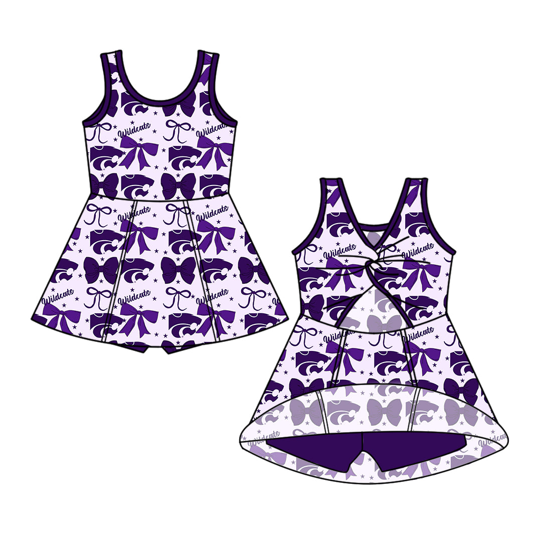 Custom moq 5 mix size milk silk summer teams baby girls clothes team bow purple sleeveless skirts sets and dress 1 and dress 2 and top-25.6.23