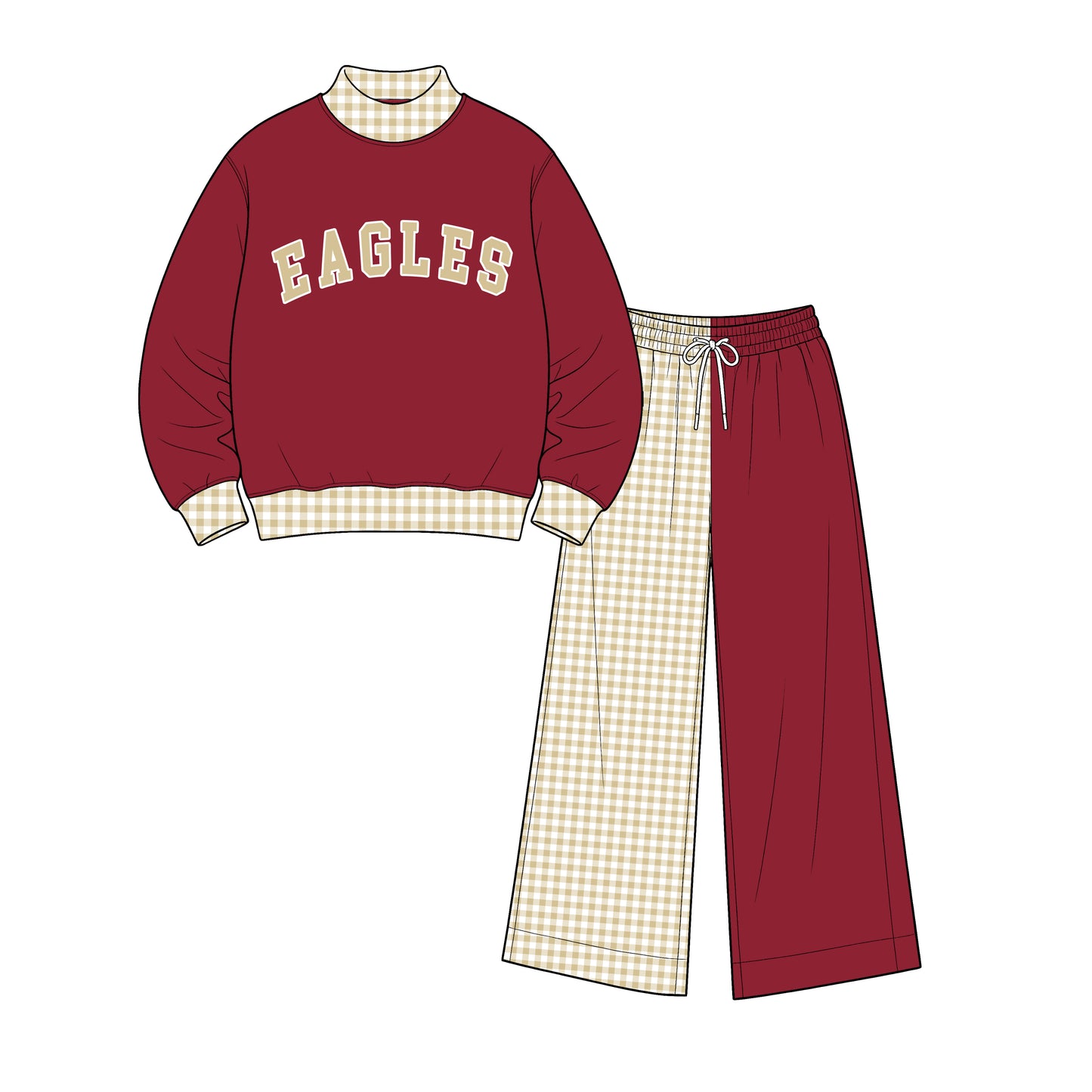 custom moq 5 mix size  XY072502 Baby Kids Letter Printed Long Sleeve Tops Patchwork Pants Daily Team Outfit