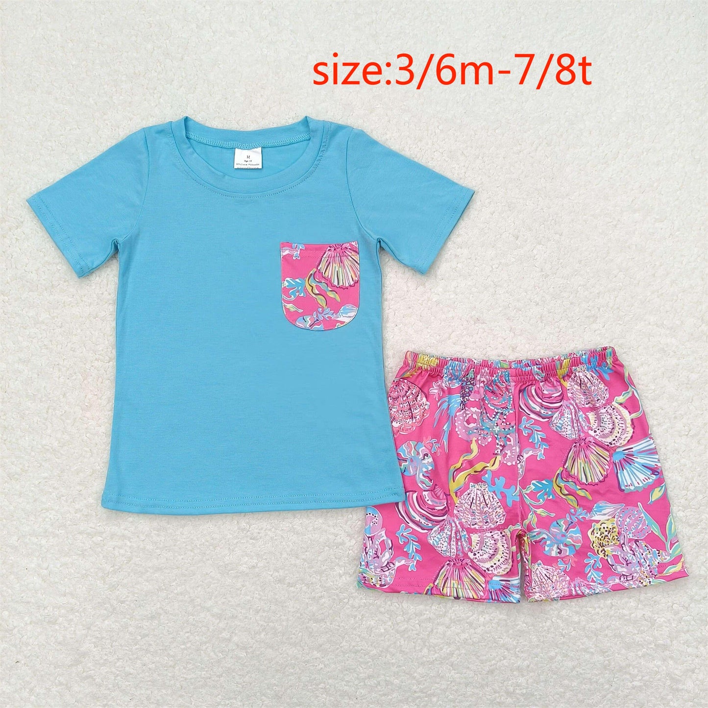 RTS NO MOQ baby boy clothes floral pattern short sleeve Clothes Sets