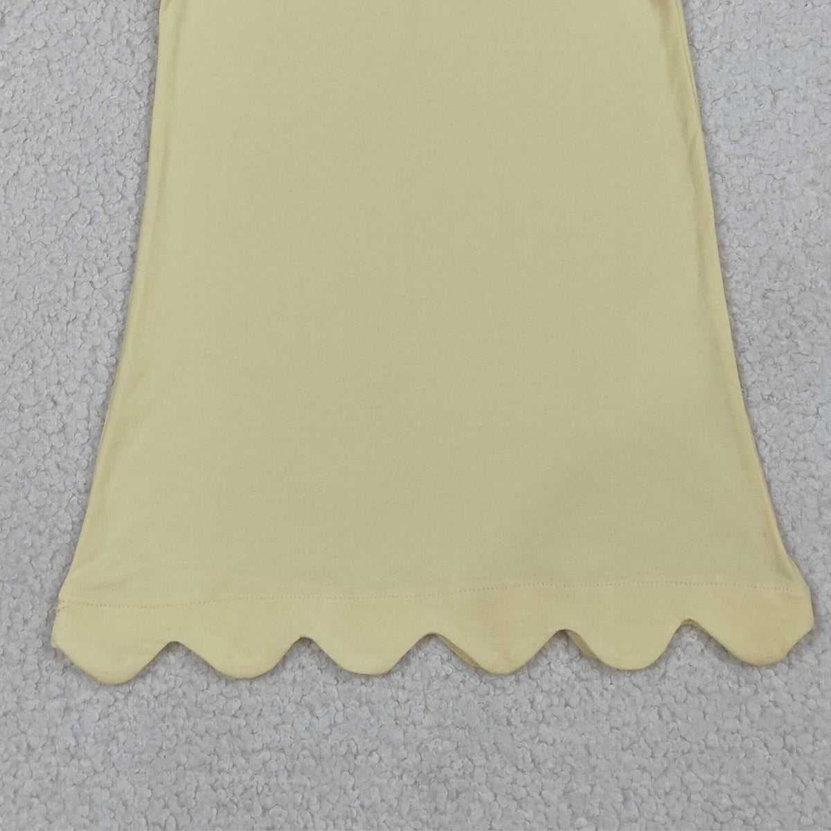 RTS NO MOQ GSD3707 Baby Girls Sleeveless Scallop Edge Light Yellow Knee-Length Dress with Bow