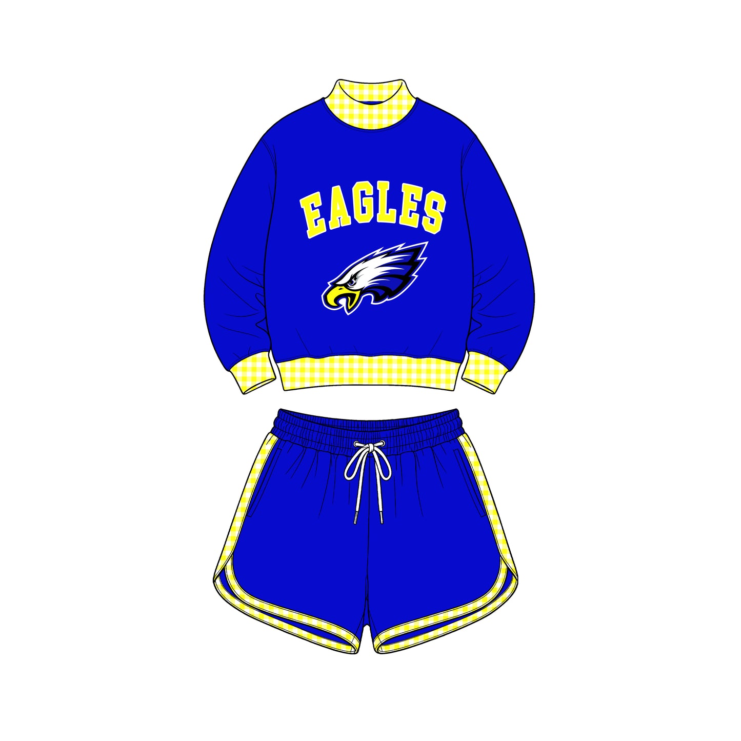 custom moq 5 mix size XY072403 Baby Kids Letter Print Checked Long Sleeve Top Shorts Casual Team Daily Outfit