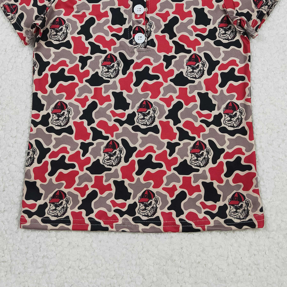 RTS NO MOQ BT1699 Baby Boys Camouflage Team Button Polo Shirts Short Sleeve Top for Little Ones