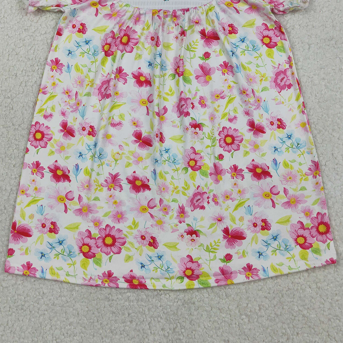 RTS NO MOQ GSD3314 Baby Girls Smocked Floral Crosses Knee Length Dresses Easter  Girls Dress