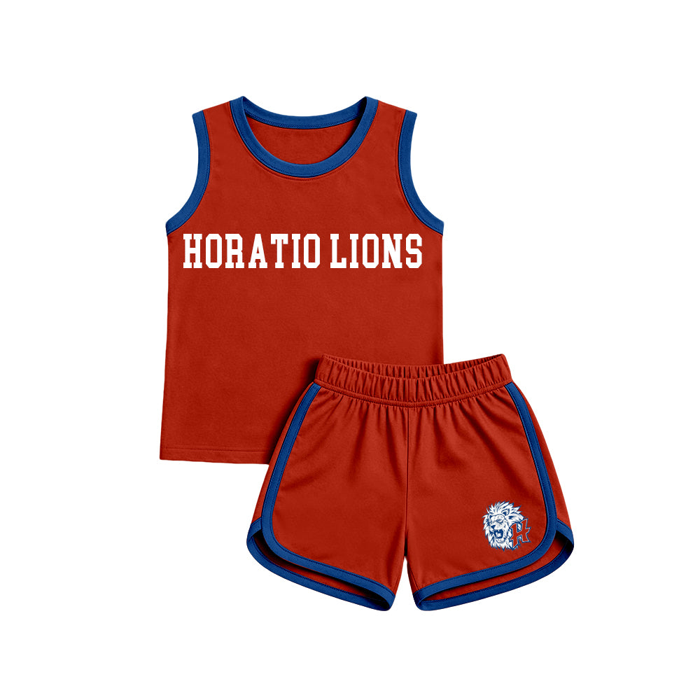 custom moq 5 mix size XY072002 Baby Kids Sleeveless Letter Printed Tank Top Elastic Waist Shorts Team Set