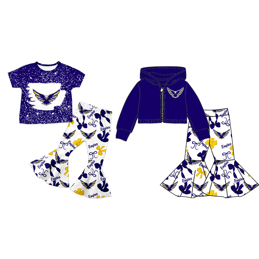 Custom moq 5 mix size milk silk summer teams baby girls clothes bow purple short sleeve pants sets and hooded long sleeve pants sets-25.7.25