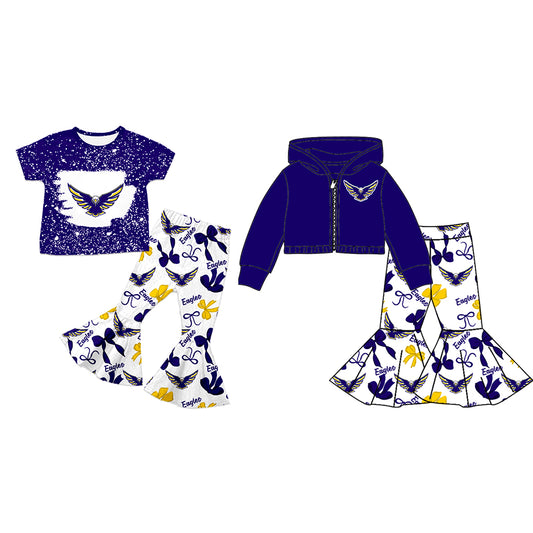 Custom moq 5 mix size milk silk summer teams baby girls clothes bow purple short sleeve pants sets and hooded long sleeve pants sets-25.7.25