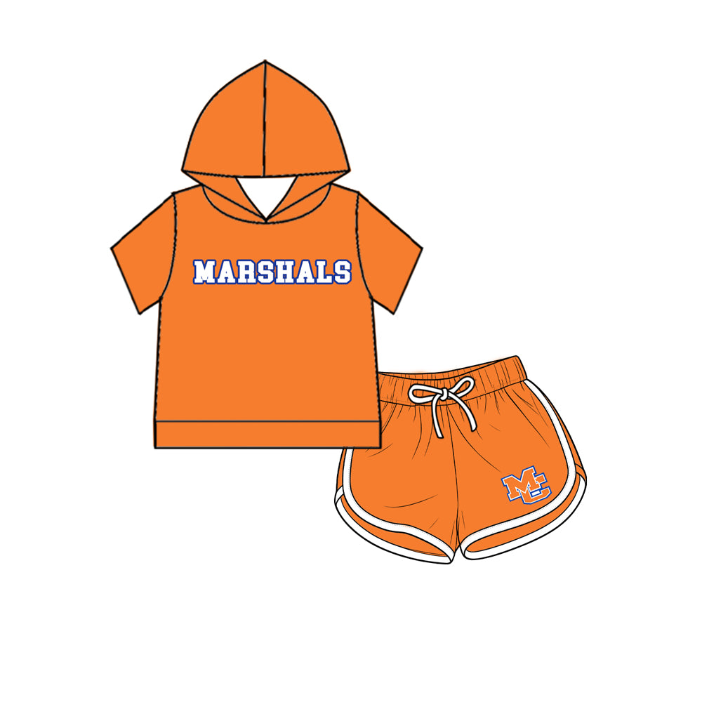 custom moq 5 mix size XY070402 Baby Kids Orange Top And Pants Casual Fashion Outfit Set