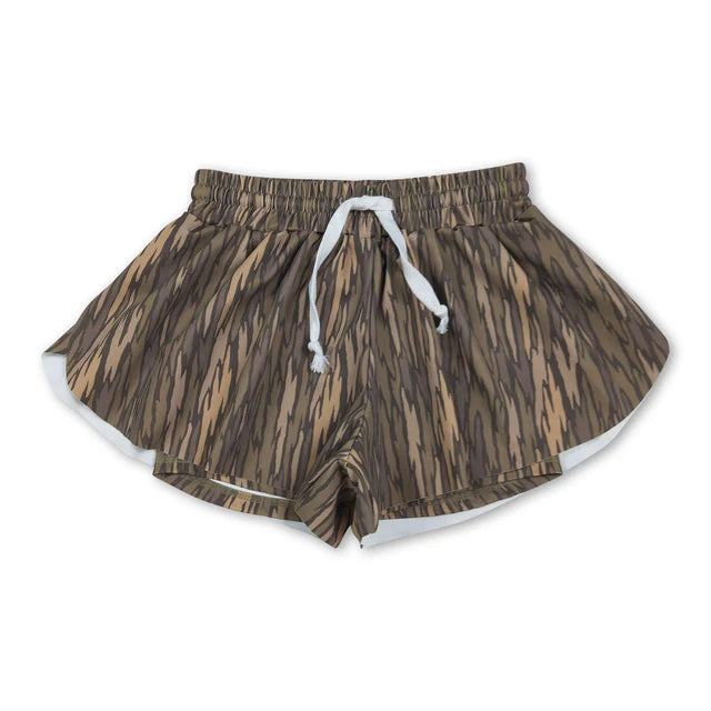 RTS NO MOQ Sibling Baby Girls Yoga Active Team Ruffle Shorts Bottom