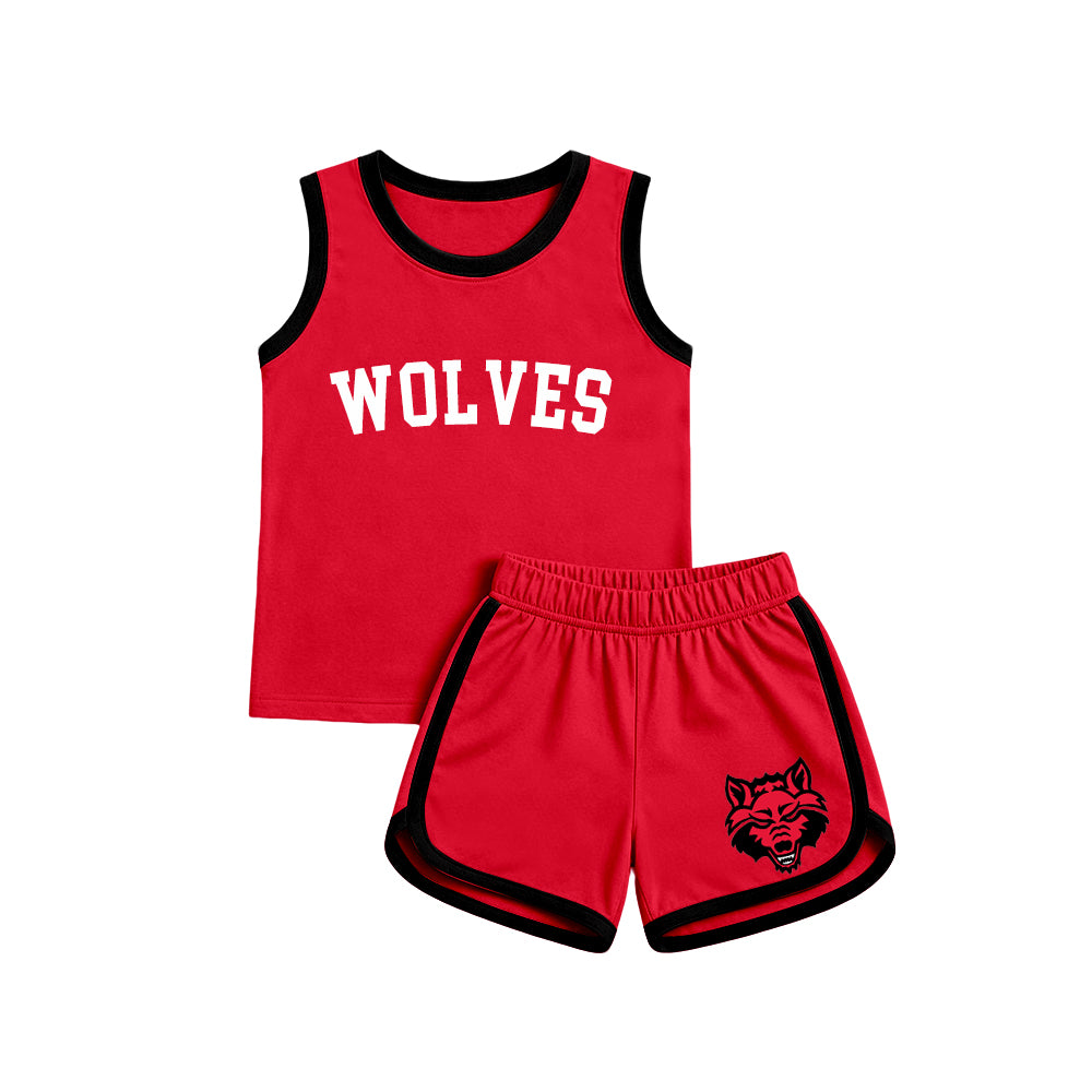 custom moq 5 mix size XY071502 Baby Kids Sleeveless Tank Top Elastic Waist Shorts Team Outfit