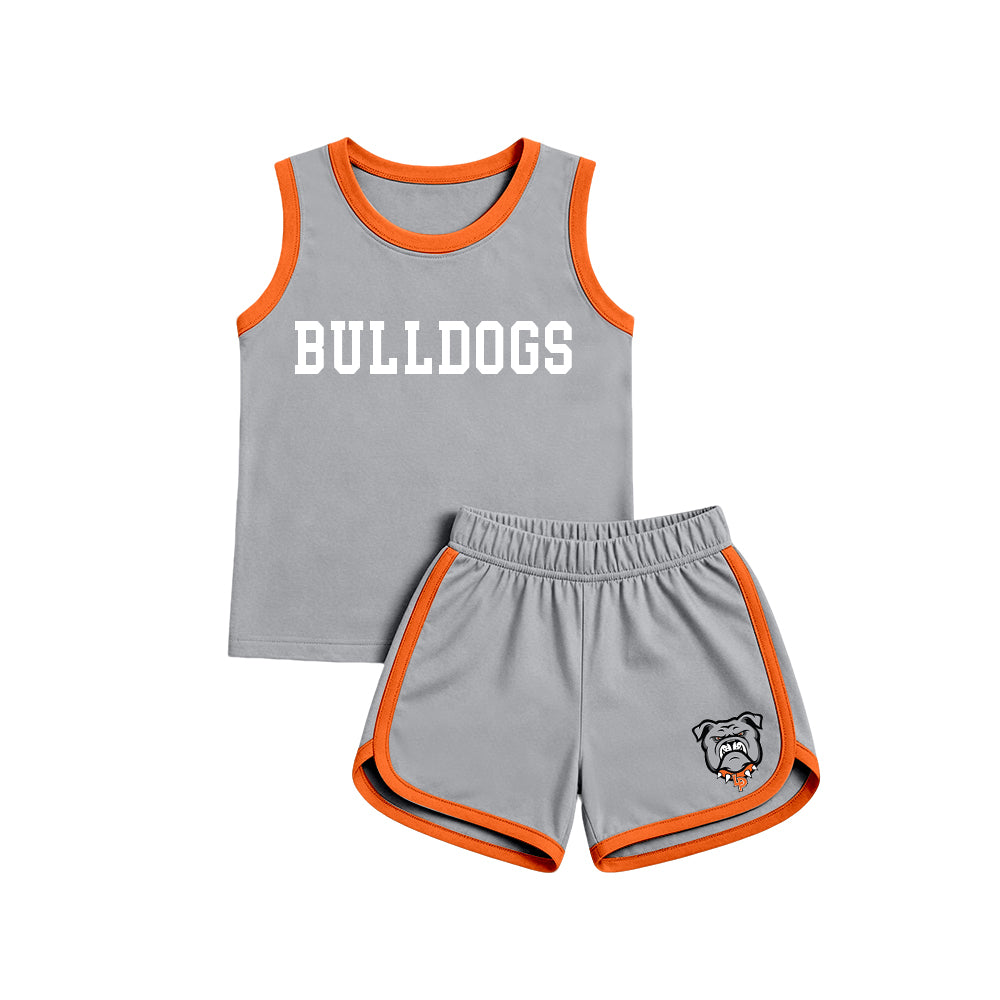 custom moq 5 mix size XY072002 Baby Kids Sleeveless Letter Printed Tank Top Elastic Waist Shorts Team Set