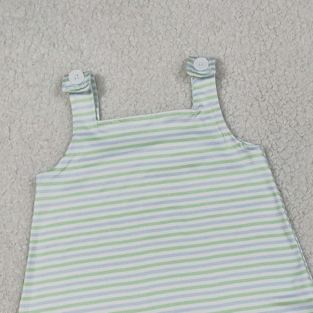 RTS NO MOQ GSSO3110 Baby Girls Green Stripe Tunic Shorts Set with Pockets Strap Clothes Outfit for Little Girls