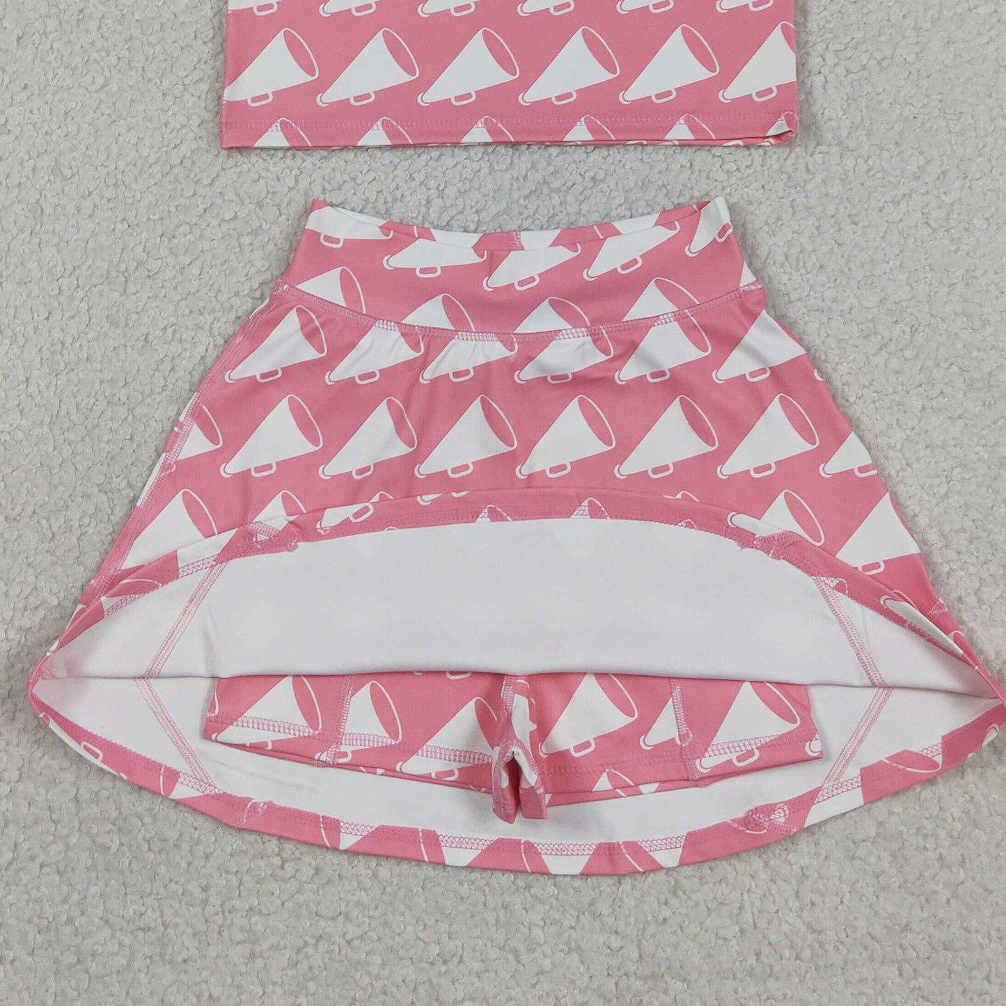 RTS NO MOQ GSD1467 Little Girls Yoga Cheer Athletic Top Shorts Skirt Casual Wear